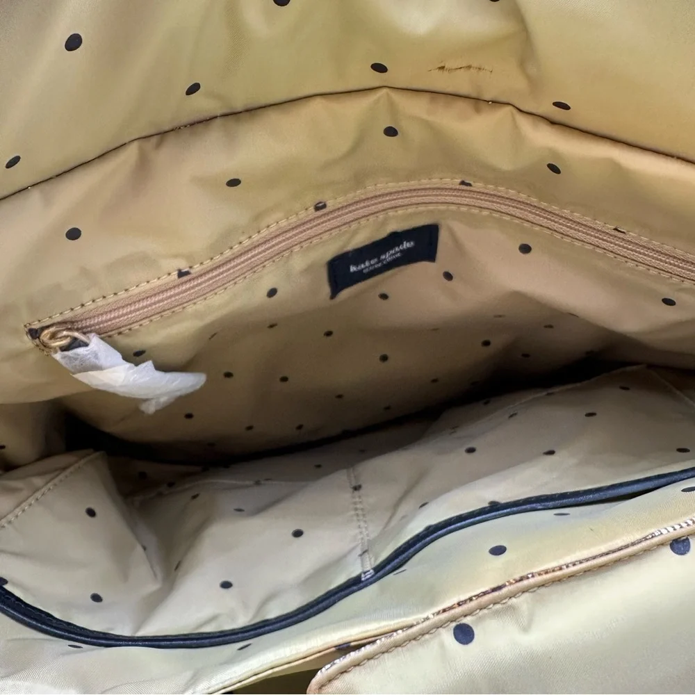 Kate Spade navy blue white‎ polka dot diaper bag baby tote